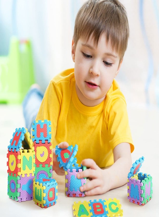Chalyna 36 Pcs Foam Mat 2 x 2 Inch Interlocking Alphabet and Numbers Mini ABC Play Mats for Floor Colorful Alphabet Foam Letter for Floor, Soft EVA Tiles Reusable Easy to Clean - Image 2